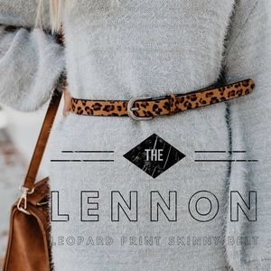 ‘The Lennon’ Leopard Print Skinny Belt